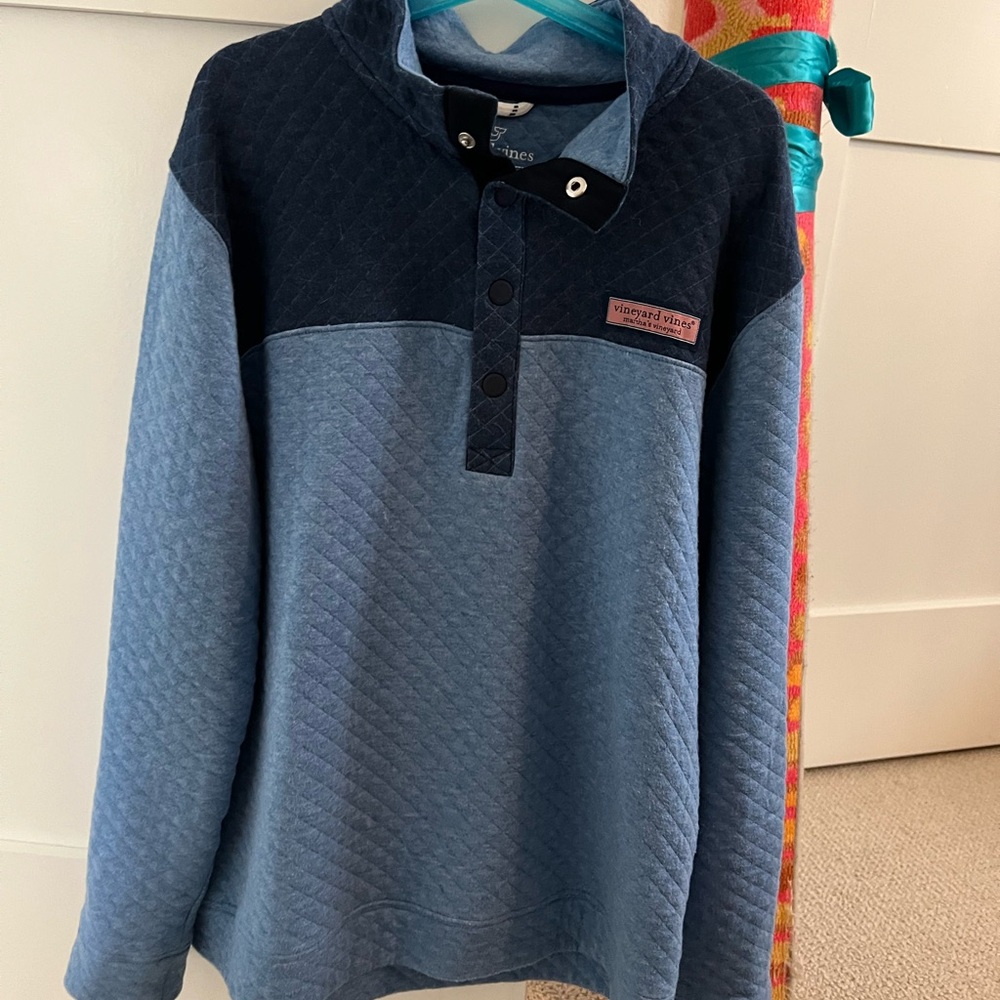 Vineyard Vines Blue Shep Shirt with Textured Fabric Boys XL NWOT